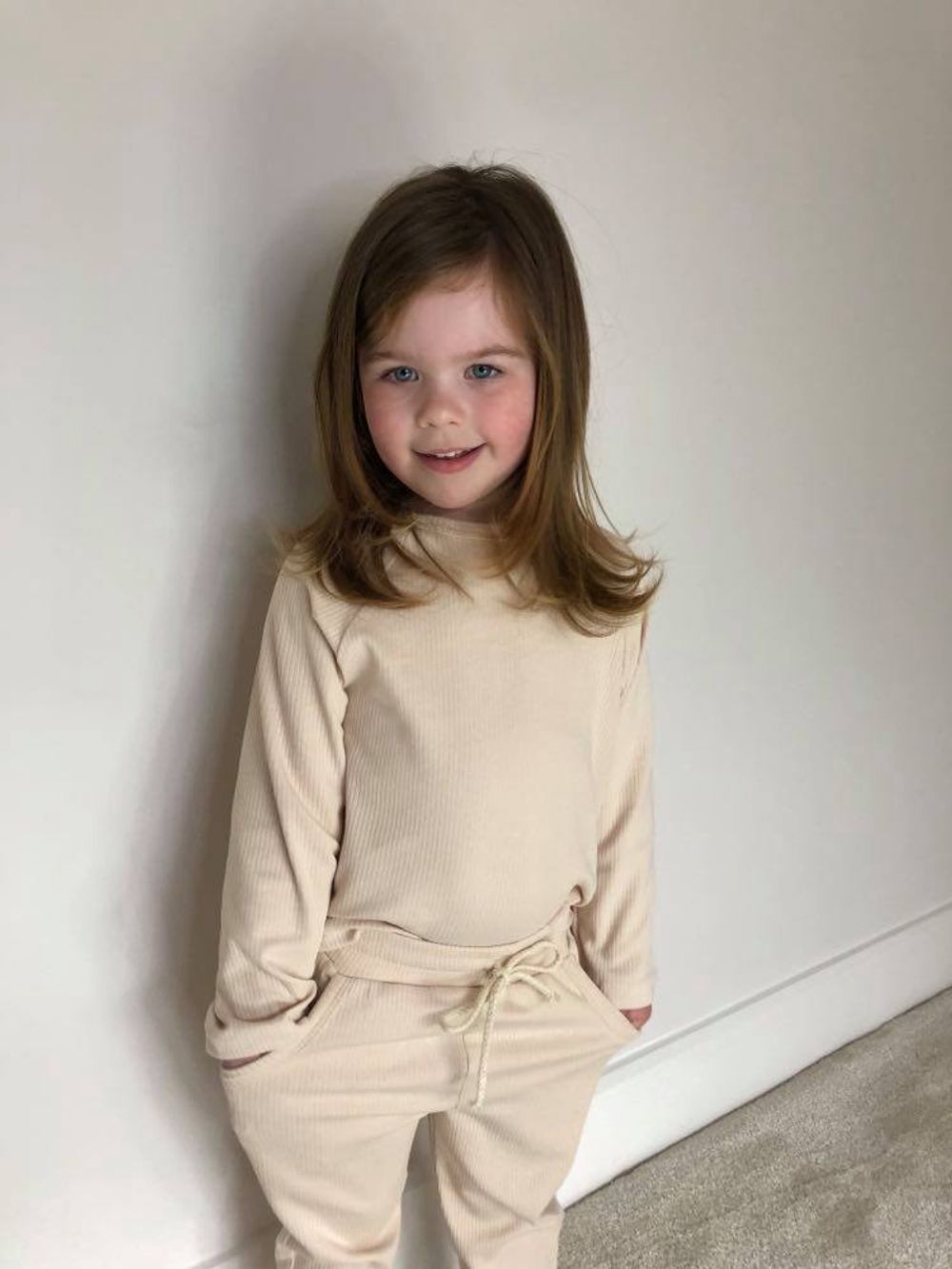 Baby Childrens Tracksuit Oatmeal Loungewear Set 4-5 Years