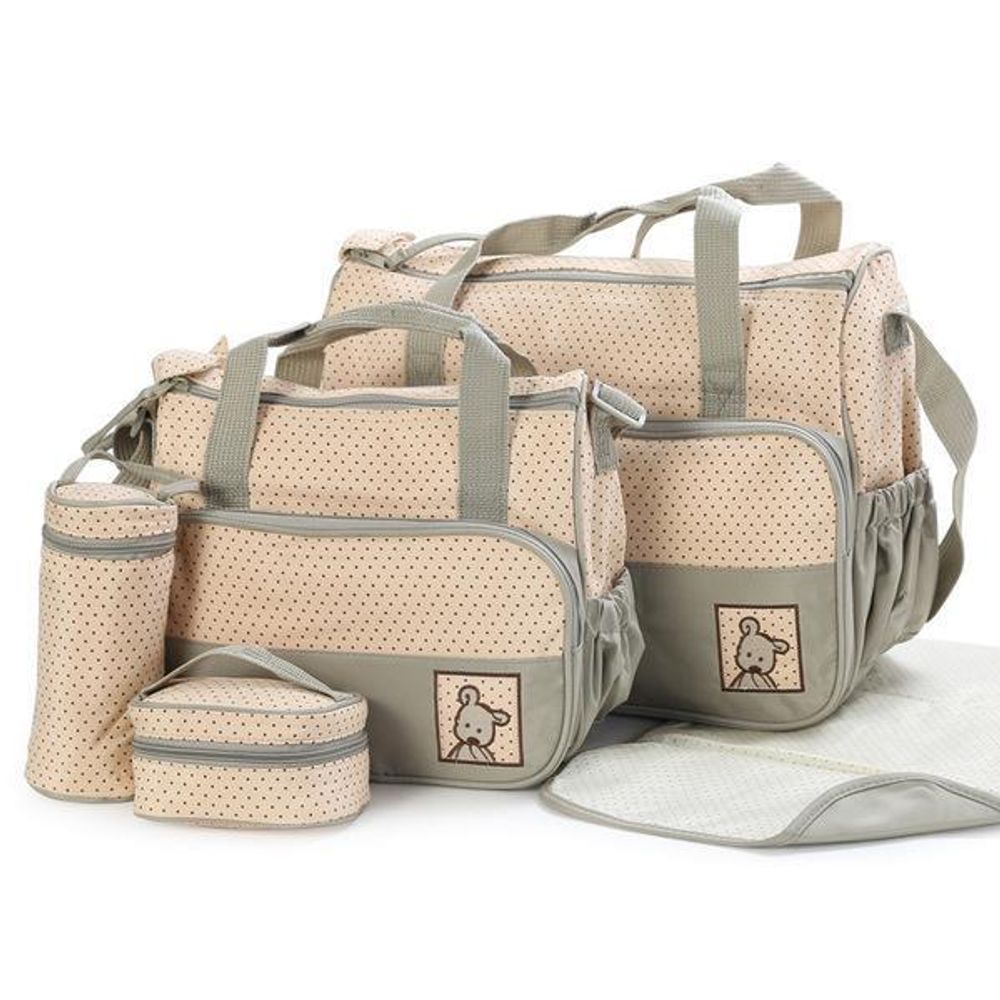 Aspect 5pcs Baby Nappy Changing Bag Set | Diaper Bags Shoulder Handbag Mommy Bag New born baby (GREEN)
