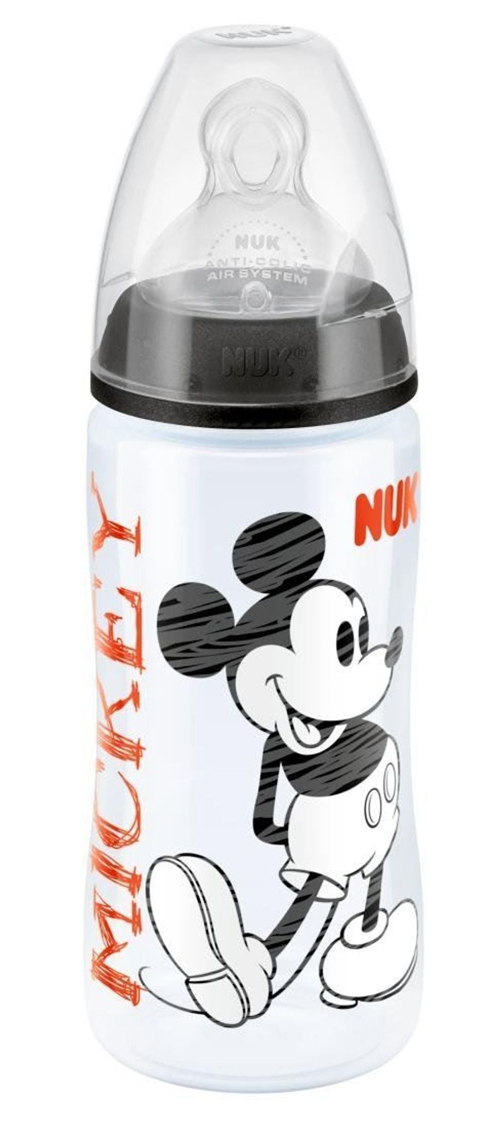 NUK Mickey & Minnie First Choice+ 300ml Bottle with size 2 Silicone Teat (6-18 months)