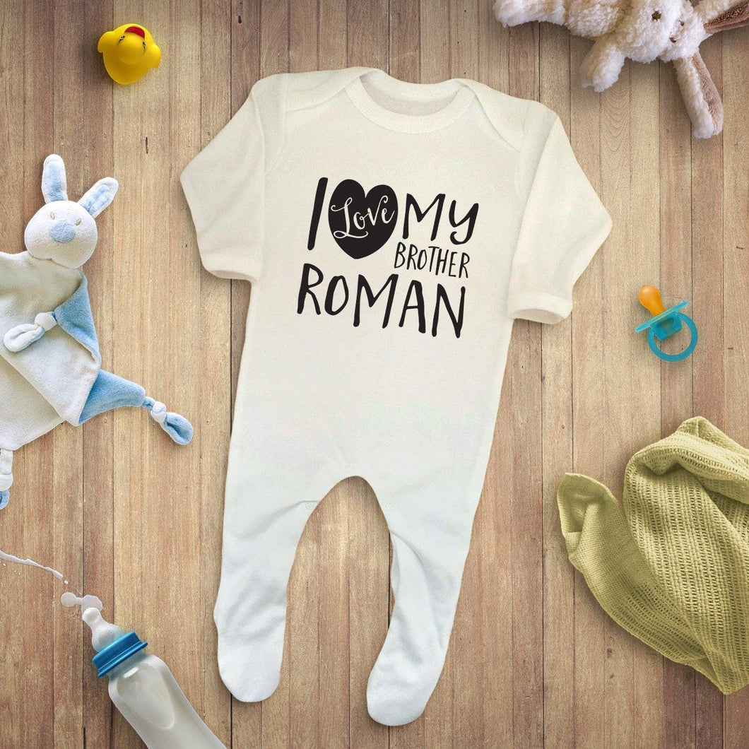 Personalised I Love my Family Baby Romper Sleepsuit - smilybee