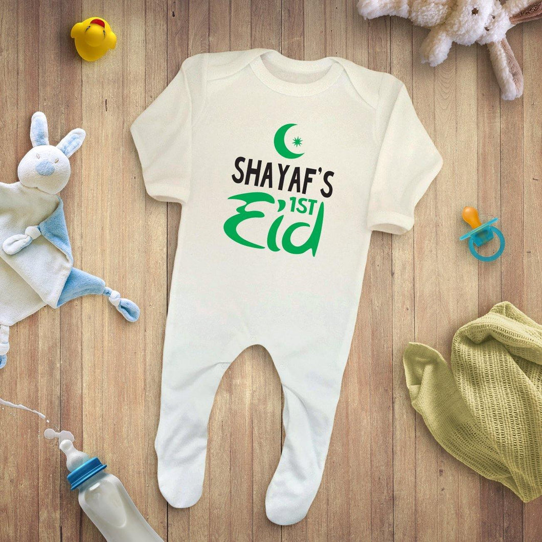 Personalised Personalised 1st Eid Baby Romper Sleepsuit - smilybee