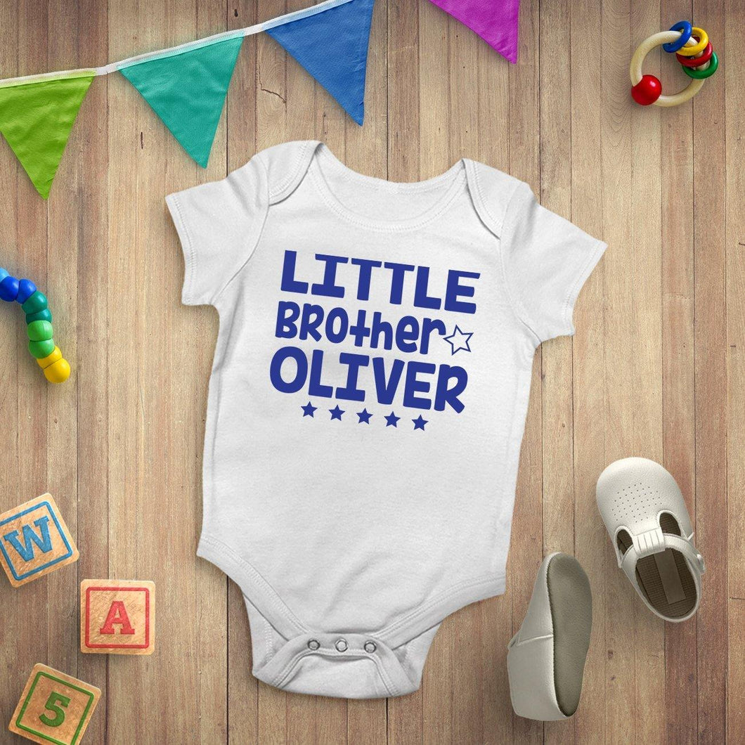 Personalised Little Brother Baby Vest Bodysuit - smilybee